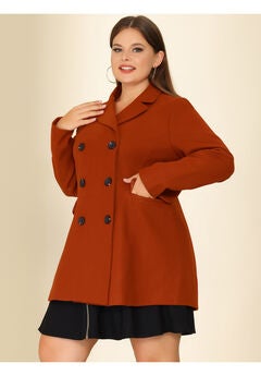 NOTCHED LAPEL DOUBLE BREASTED COAT