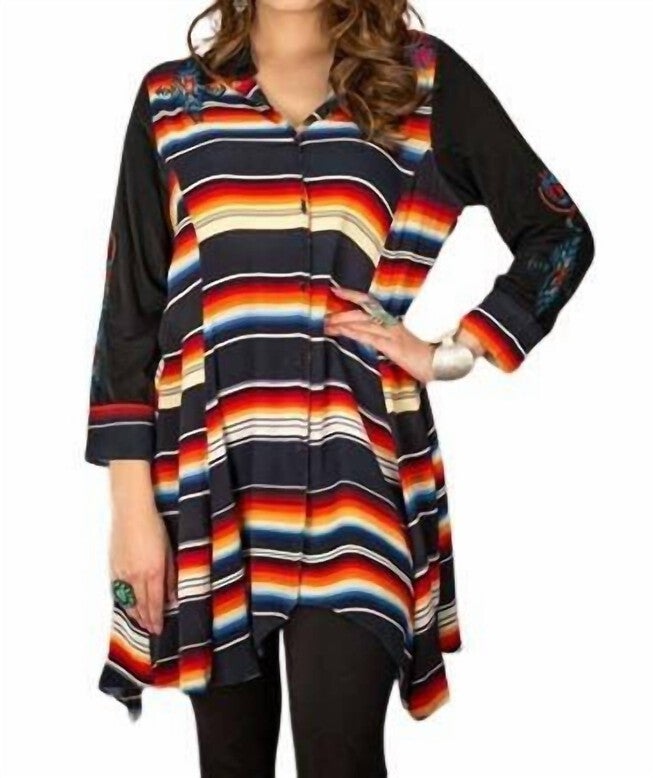 SUNRISE SALTILLO SWING TUNIC IN MULTI, Multi / Black, hi-res image number null