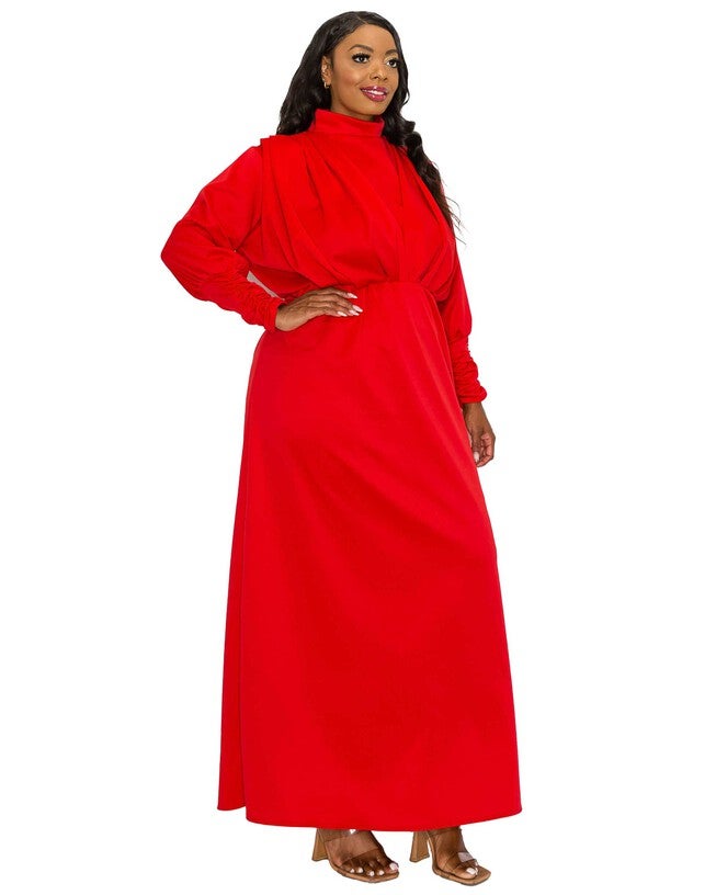 Laufey Pleated Bodice Maxi Dress, Red / Red, alternate image number 1
