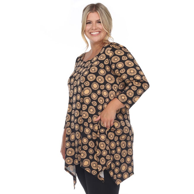 Printed Geometric Circle Tunic Top, , alternate image number null