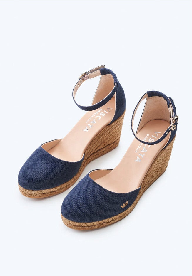 Estartit Canvas Espadrille Wedges, Navy / Navy, alternate image number 1