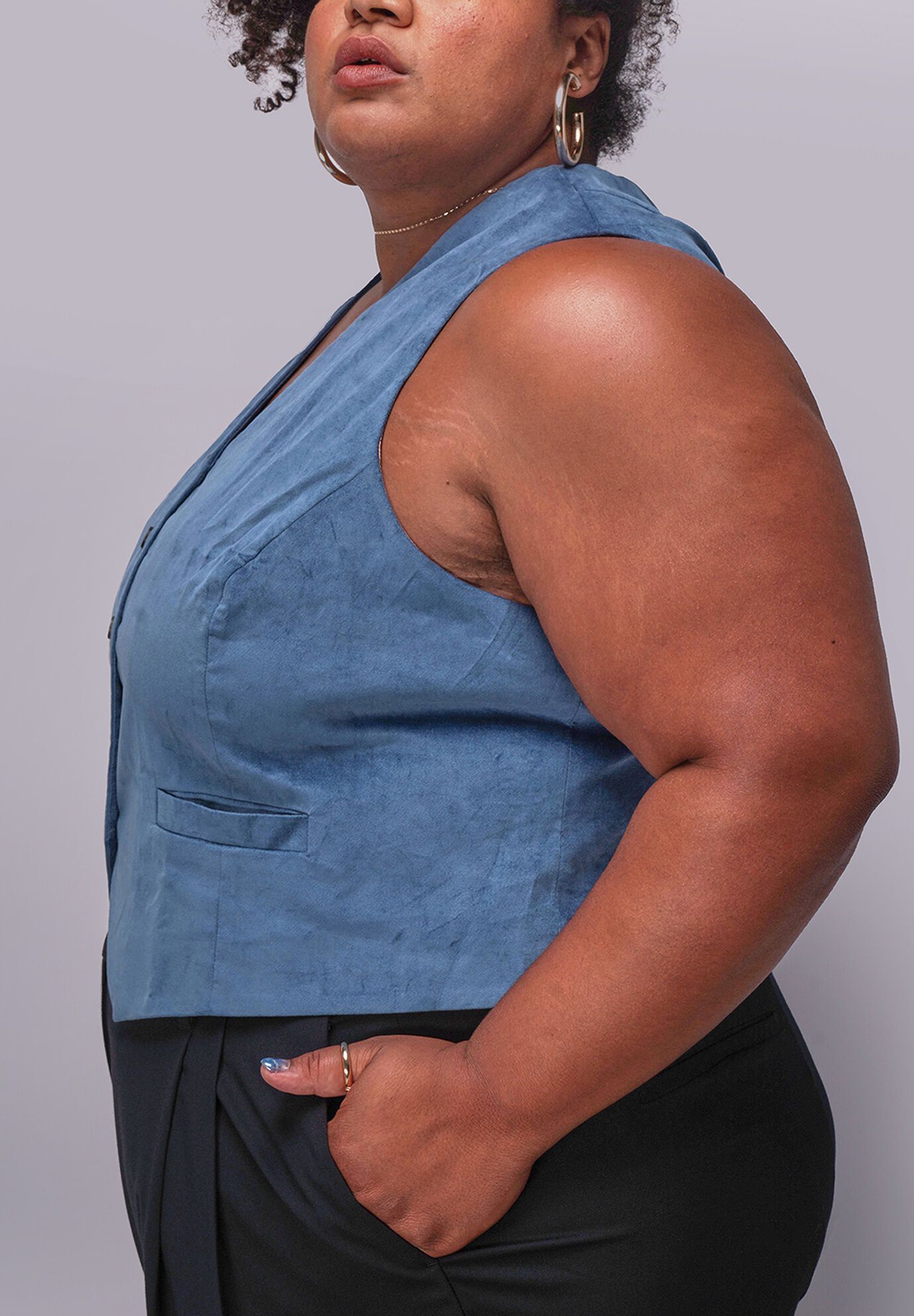 The Empower Velveteen Vest, OXFORD BLUE / Cornflower Blue, alternate image number 1