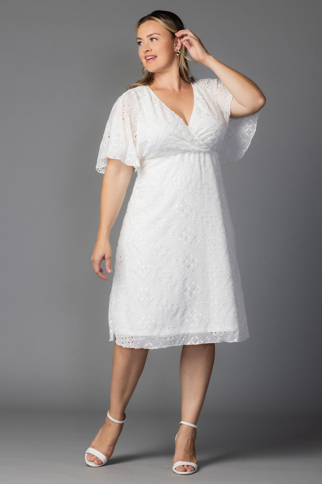 Heavenly Cocktail Dress, Ivory Eyelet / White, alternate image number 4