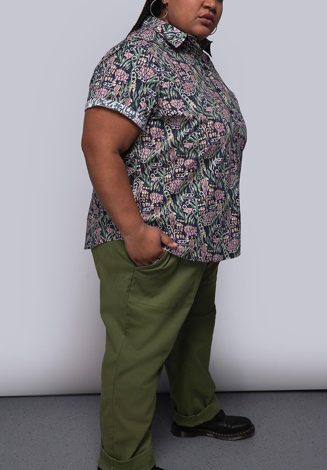 The Essential Button Up, FLOWERBED NAVY / Navy, alternate image number 1