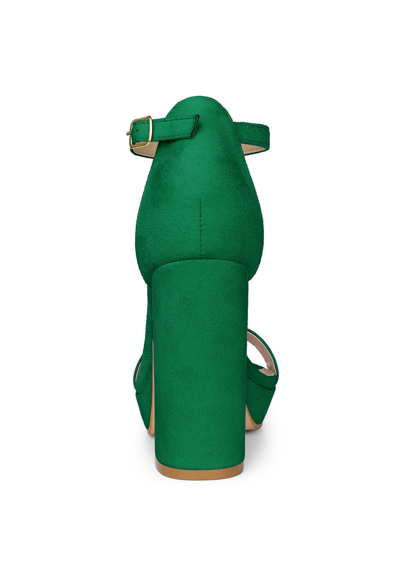 Platform Ankle Strap Chunky High Heel Sandals, Candy Green / Forest Green, alternate image number 2