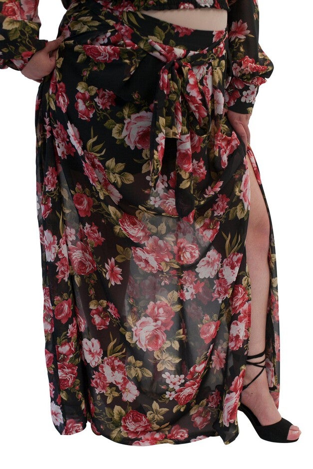Primrose Chiffon Floral-Print Maxi Skirt, , alternate image number 6