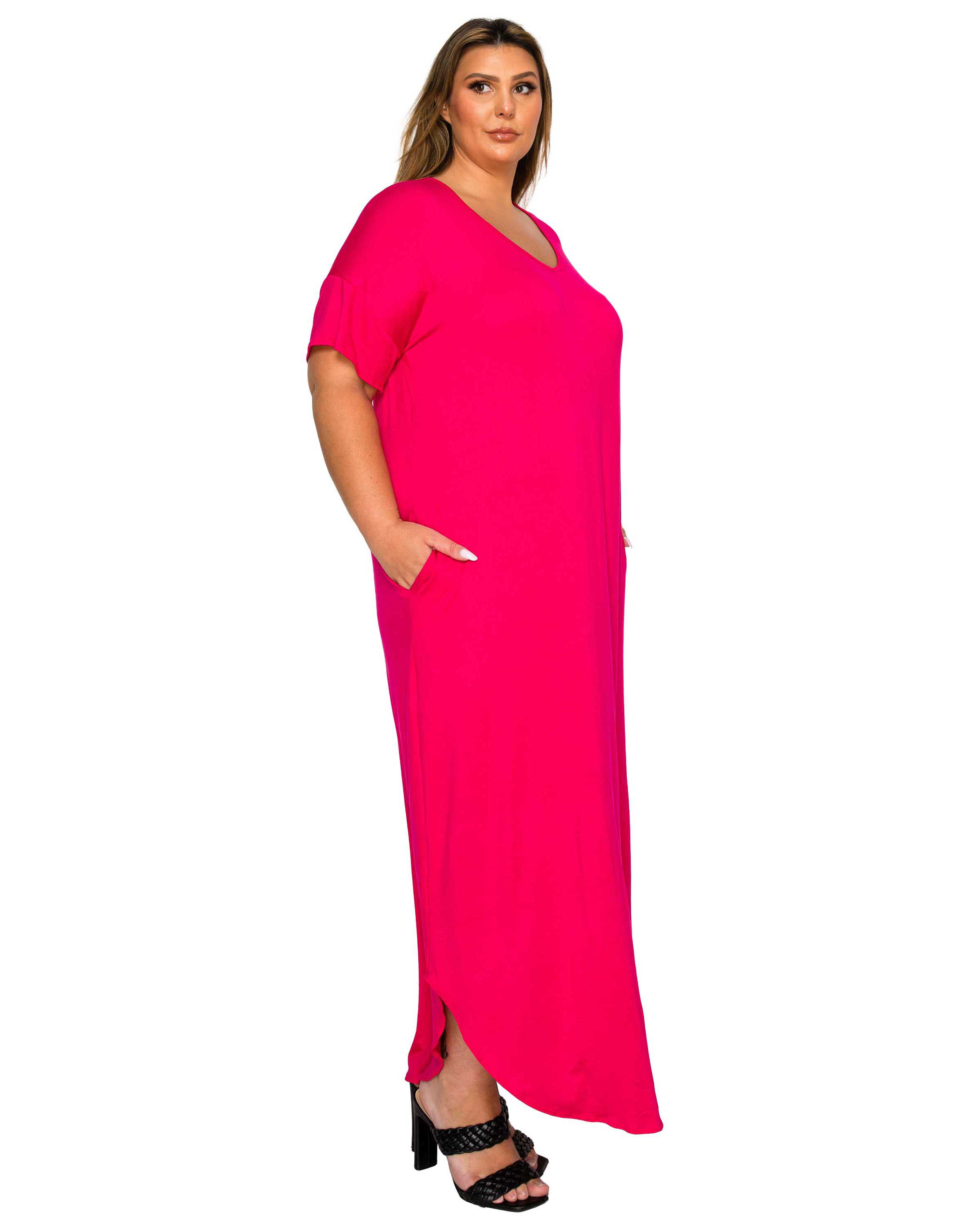 Scarlett Pocket Maxi Dress, Fuchsia / Pink, alternate image number 1