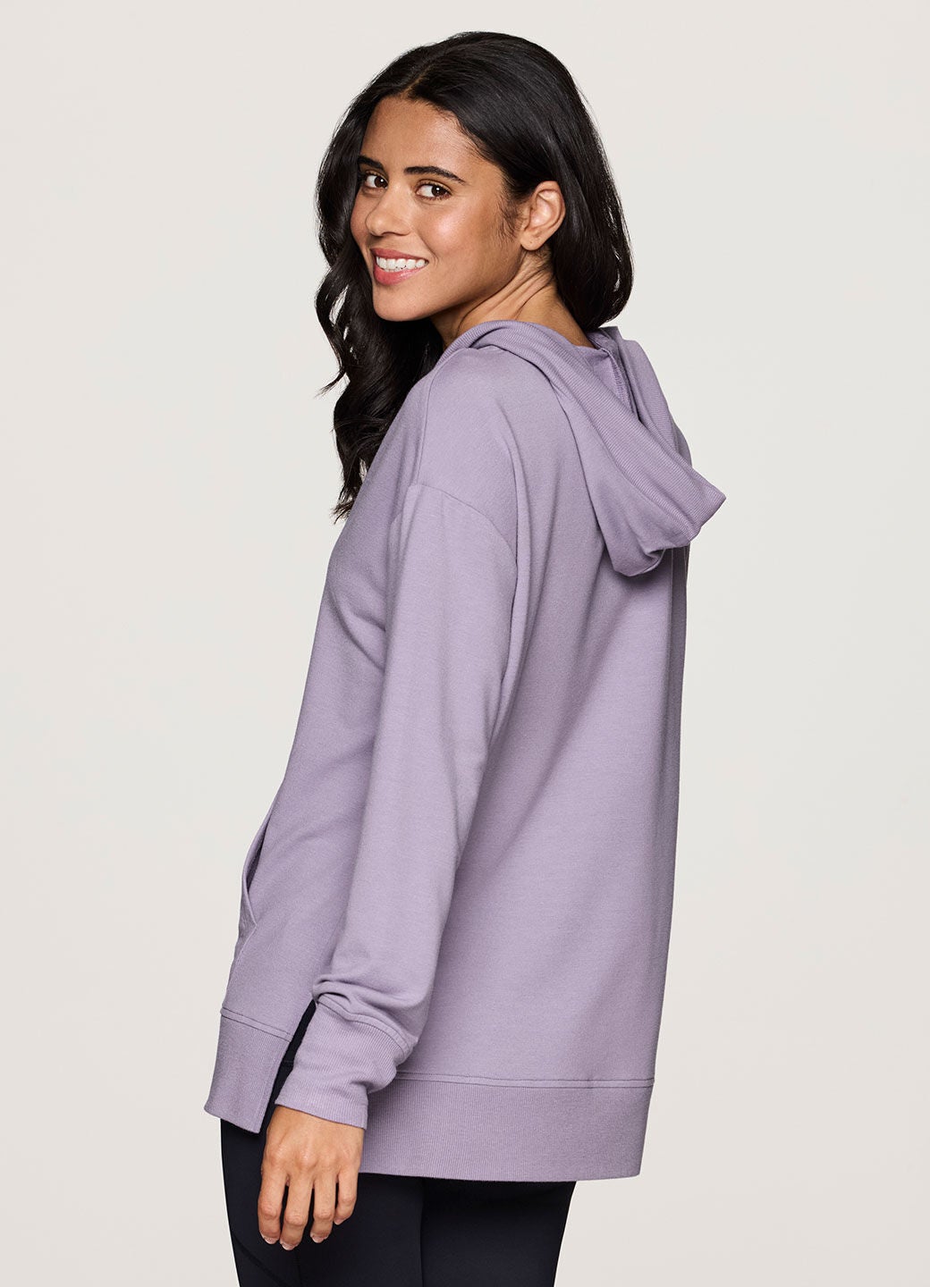 Plus Long Weekend Hoodie Tunic, Light Purple / Periwinkle, alternate image number 4