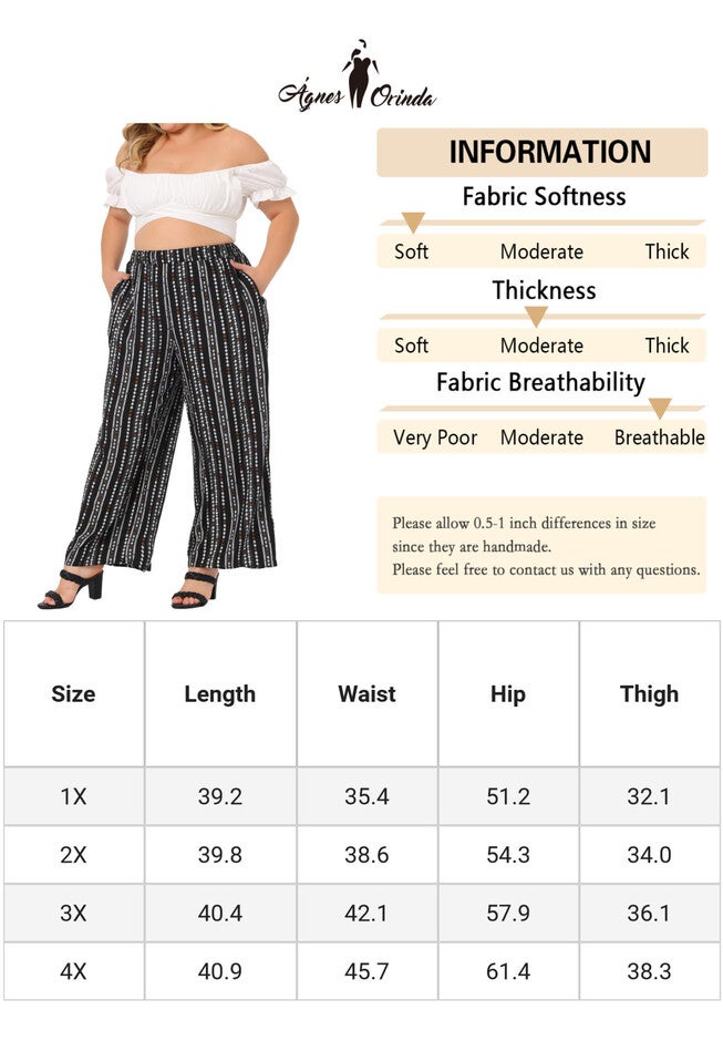 STRIPE BOHO WIDE LEG PAPER BAG PALAZZO PANTS, Black White / Black, alternate image number 4