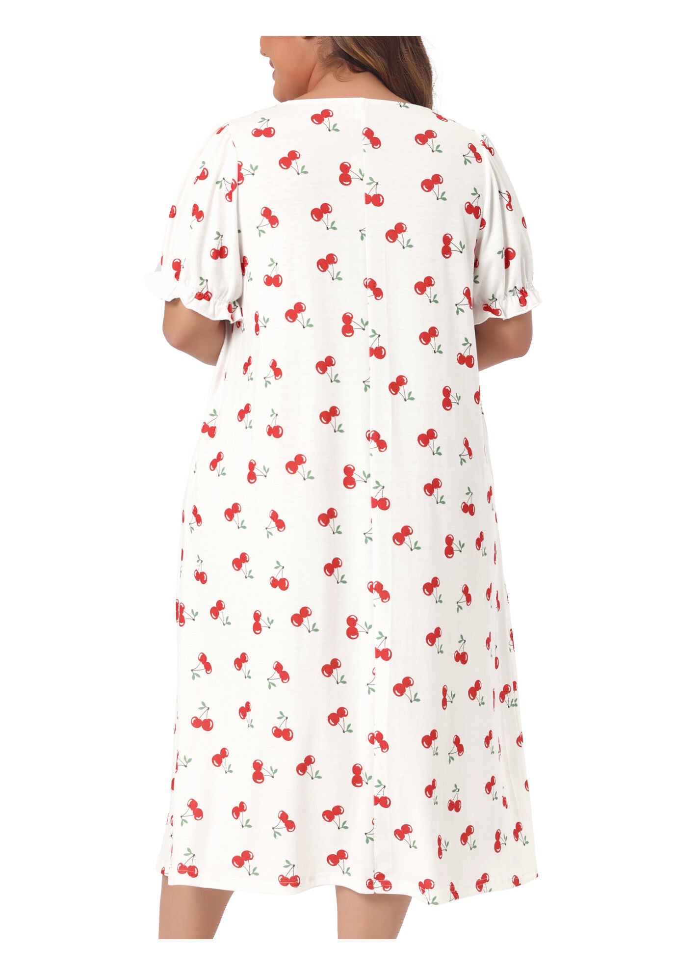 Cherry Ruffle Princess Nightdress, White / White, alternate image number 3