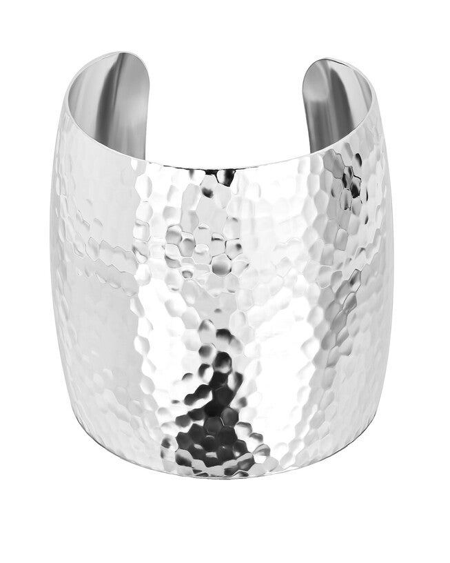 2 Inch XL Domed Hammered Cuff 2 inches Silver, Silver / Silver, hi-res image number 0