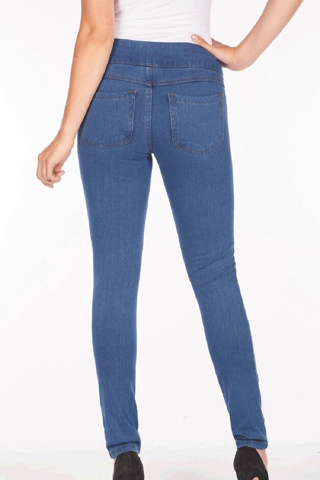 LOVE PULL-ON SLIM JEGGINGS IN BLUE DENIM, , alternate image number null