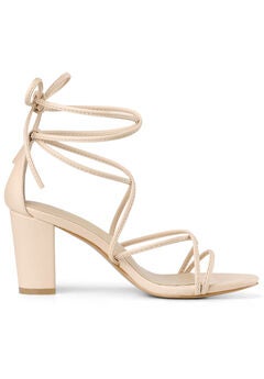 Strappy Lace Up Chunky Heeled Heels Sandals