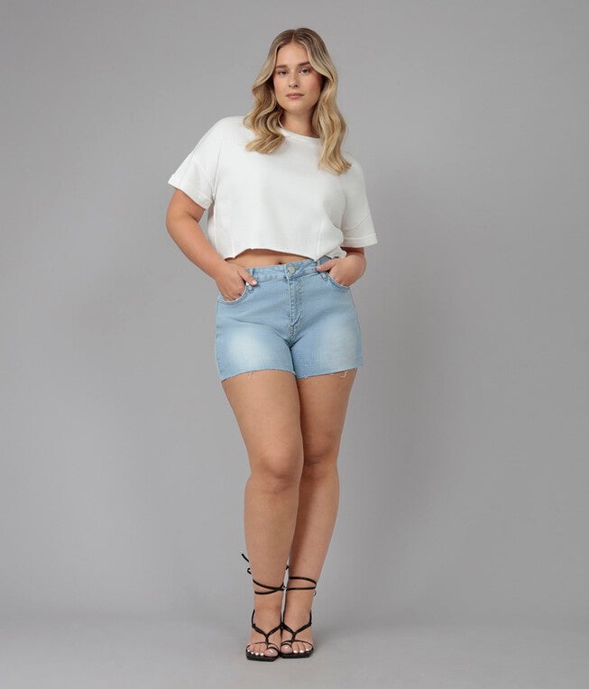 Women's Light Wash High Rise Shorts, Bleach / Light Wash, hi-res image number 0