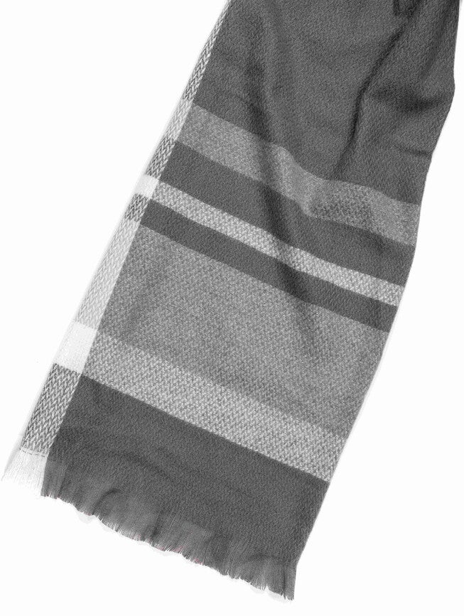 Plaid Fashion Winter Long Tweed Scarves Grey, GREY / Charcoal Grey, alternate image number null