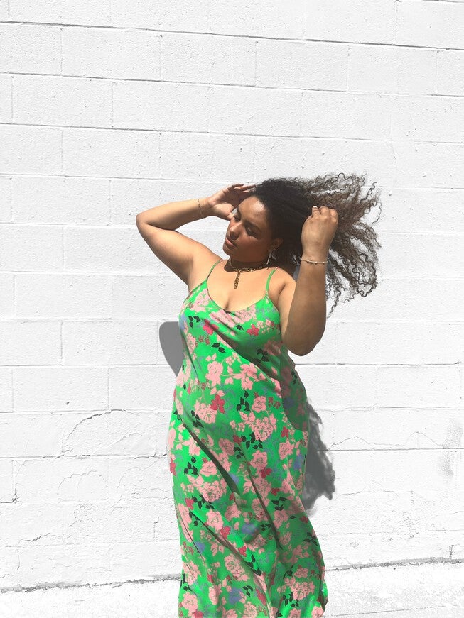 Leah Maxi Slip Dress, GREEN GARDEN / Kelly Green, alternate image number 2