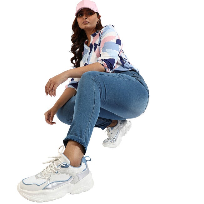 Women Light Blue Skinny Fit Denim Jeans, Light Blue / Light Blue, alternate image number 3
