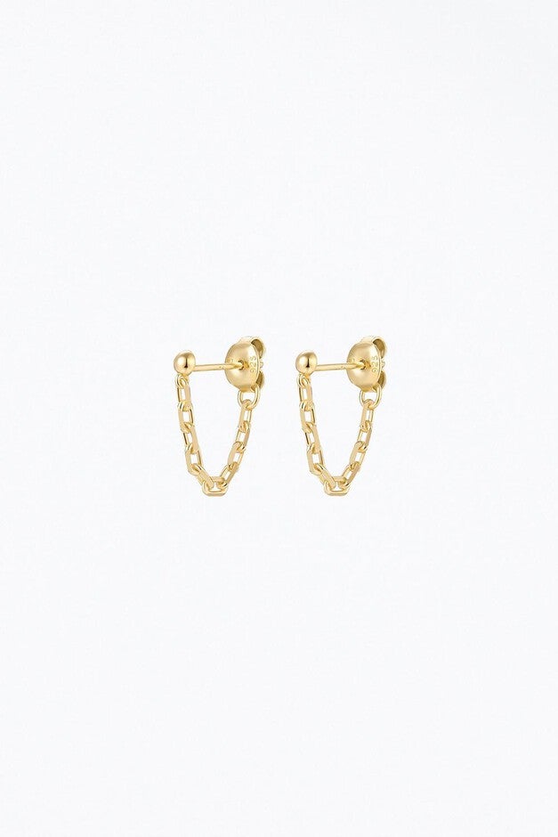 BRUCE CHAIN STUDS IN GOLD, Gold / Gold, hi-res image number null