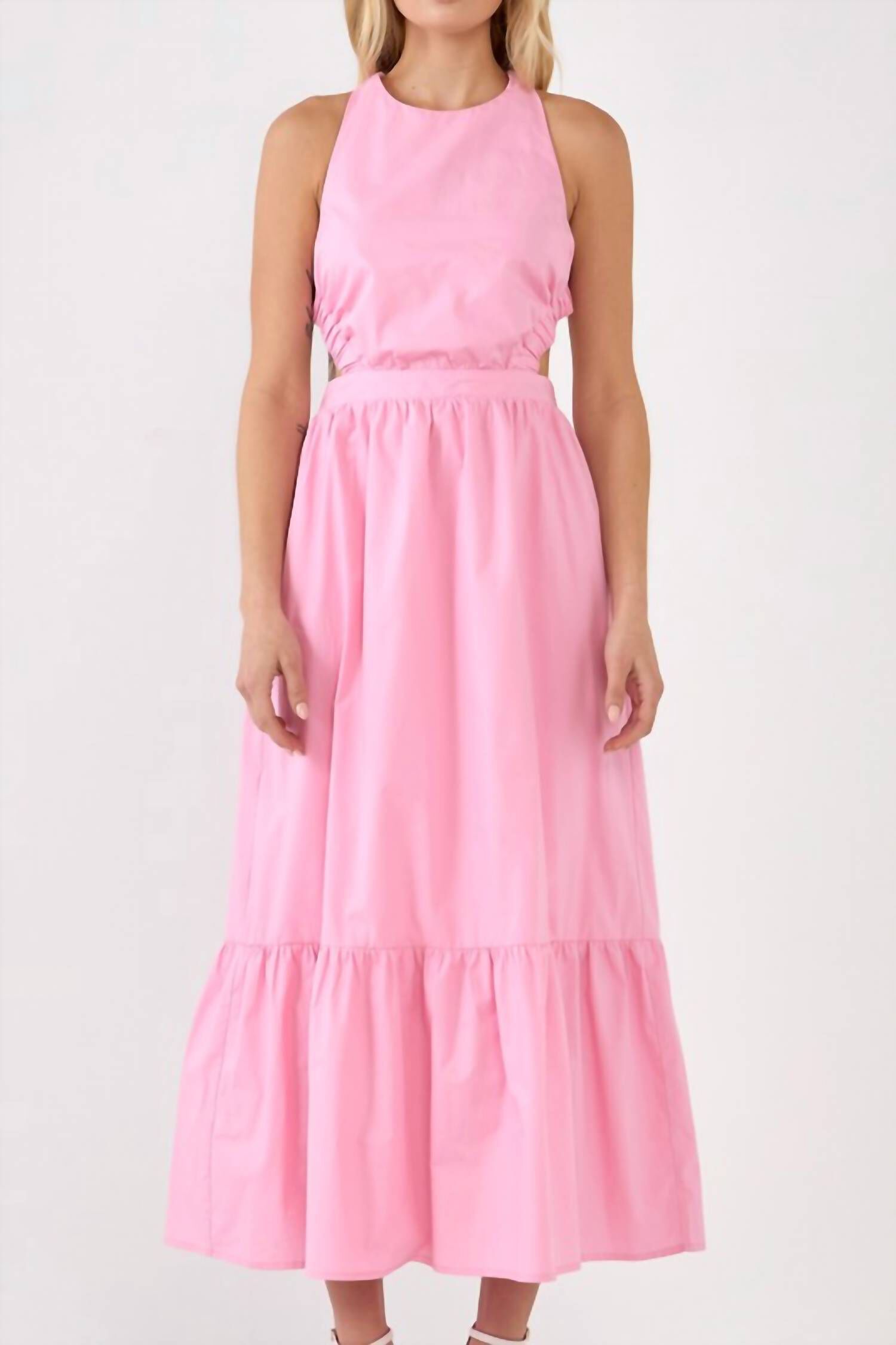 SLEEVELESS MAXI DRESS IN PINK, Pink / Pink, hi-res image number 0