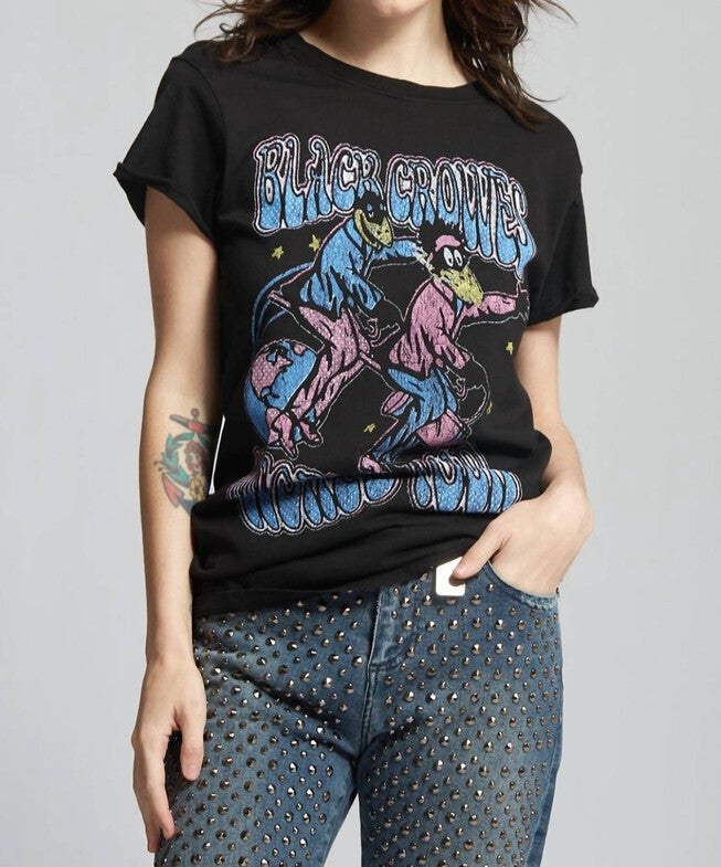 BLACK CROWES WORLD TOUR TEE IN BLACK, Black / Black, hi-res image number null