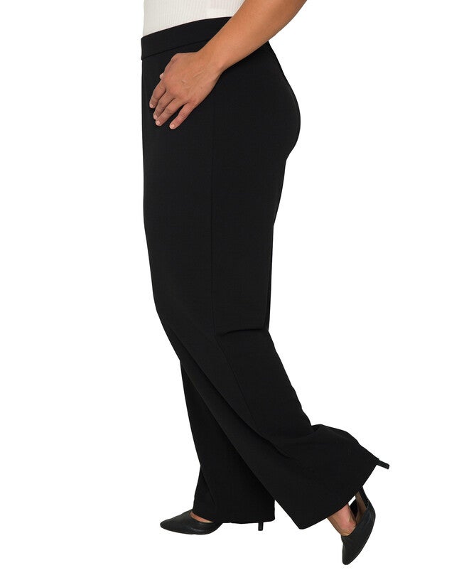 Plus Size Mona High Waist Stretch Crepe Pants, Black / Black, alternate image number 2