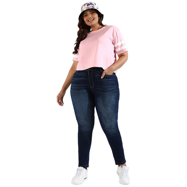 Women Solid Mid Wash Skinny Fit  Denim Jeans, , alternate image number 8