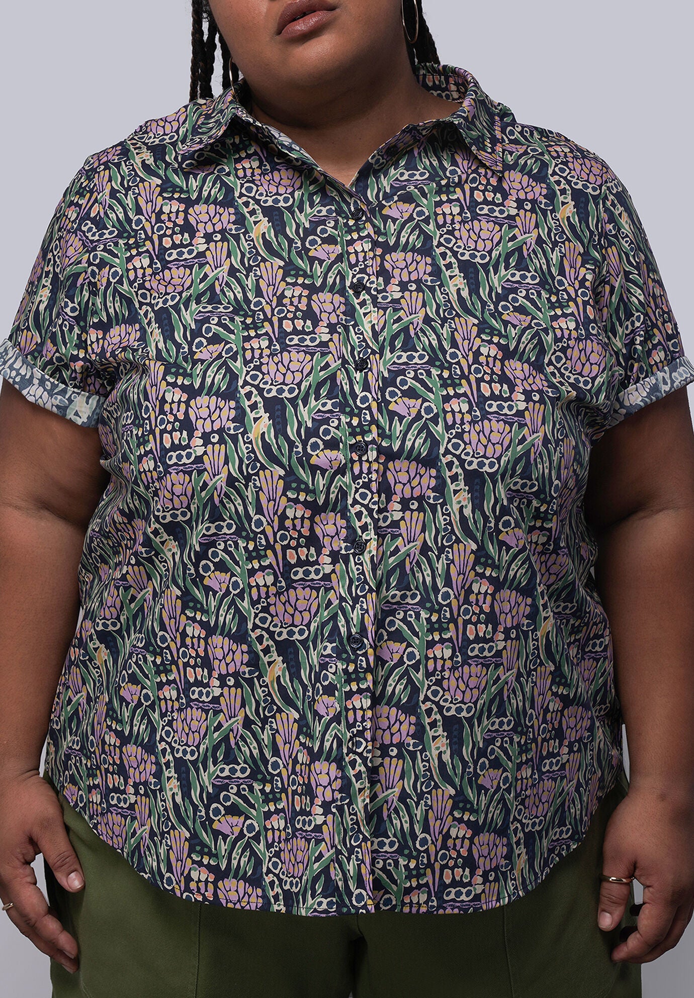 The Essential Button Up, FLOWERBED NAVY / Navy, hi-res image number 0