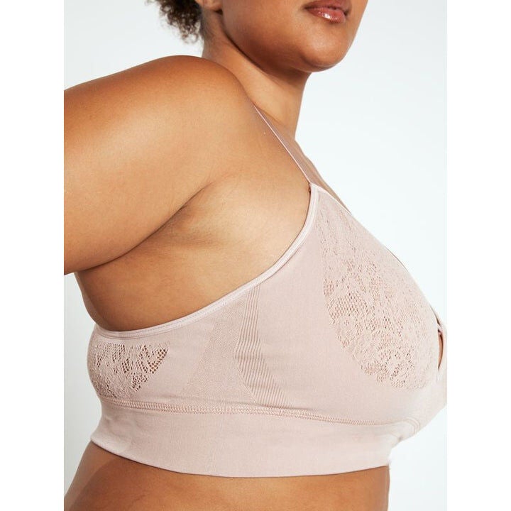 DEEP V NOTCH FRONT BRA, Vintage Rose / Mauve, alternate image number 2