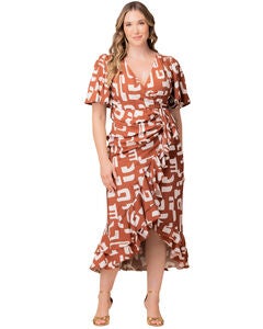 Alexandra Ruffle Faux Wrap Gown