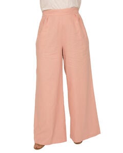 Cici Plus Size High Rise Wide Leg Linen Peach Lounge Pants