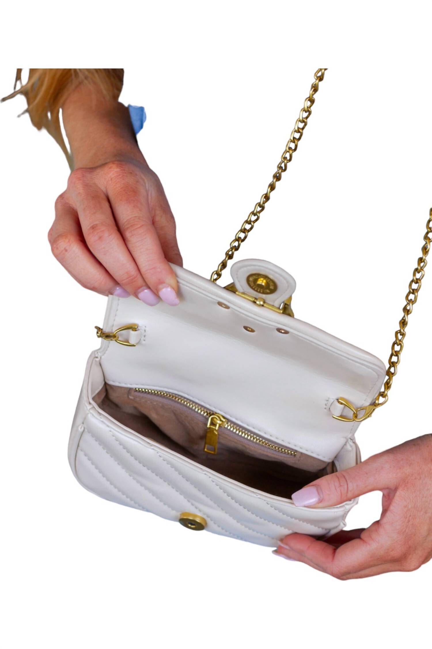 Women's Classic Beauty Quilted Clutch Bag, Ivory / Ivory, alternate image number 4
