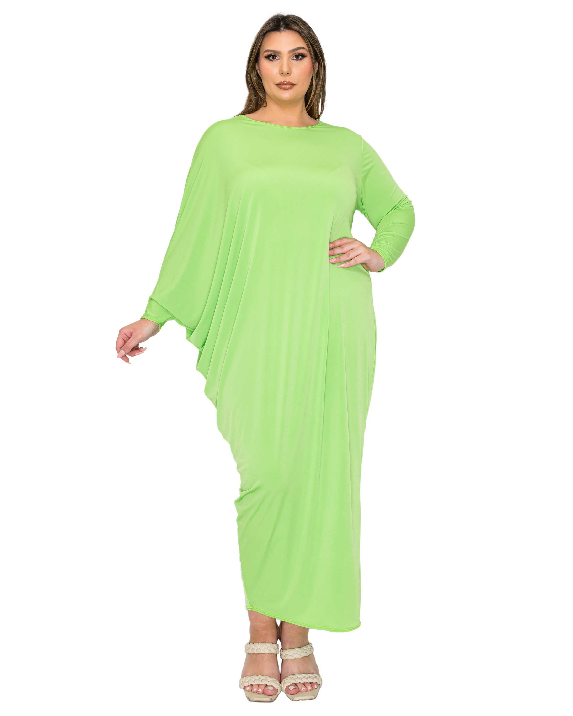 Louella Asymmetrical Maxi Dress, Lime / Light Green, hi-res image number 0