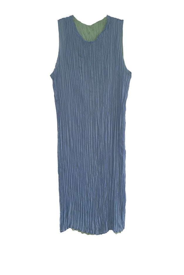Jaya Reversible Pleated Dress, BLUE GREEN / Cornflower Blue, hi-res image number 0