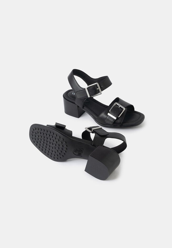 Emma Block Heel Sandals, Black / Black, alternate image number 3