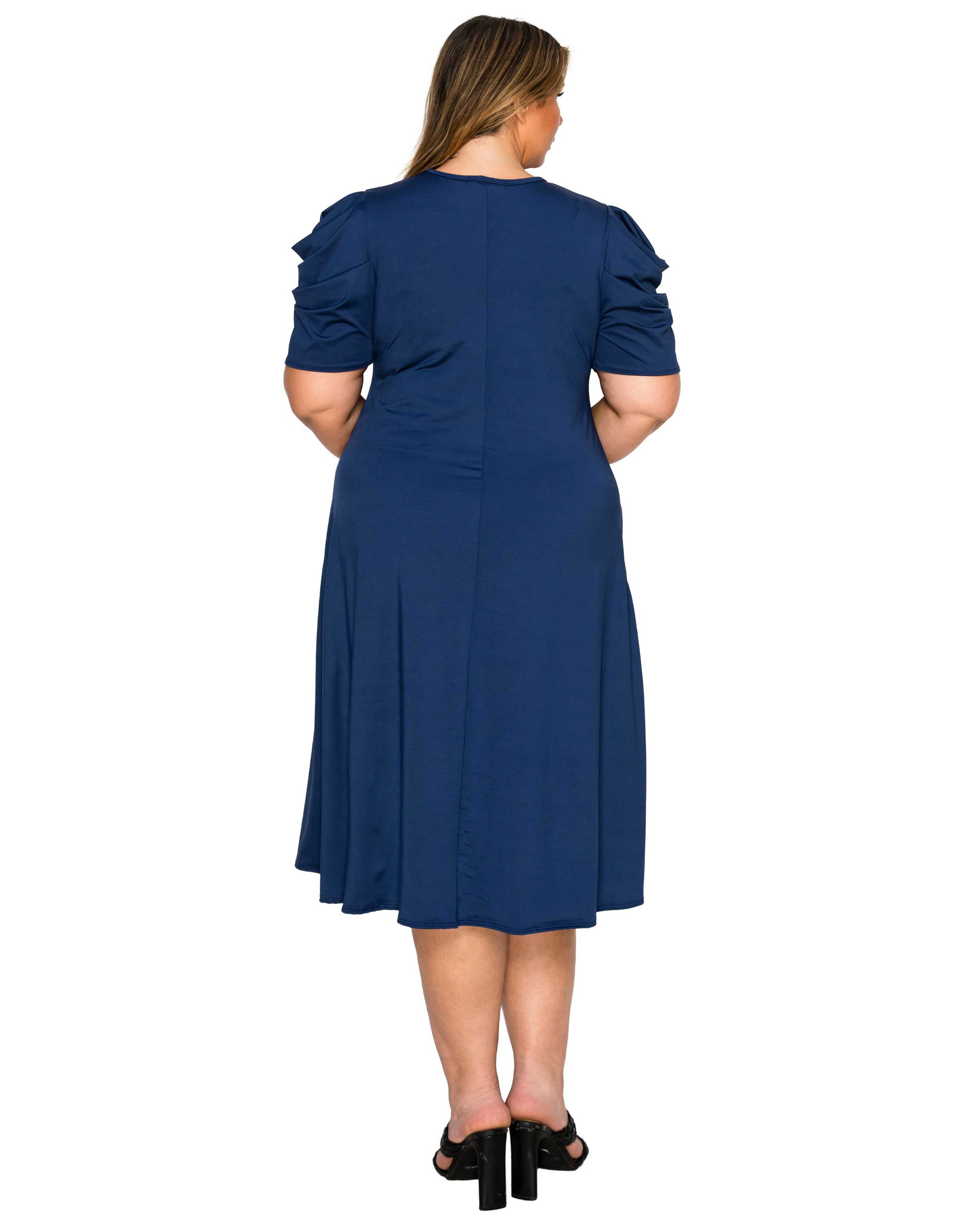 Aleyna Flare Dress, Navy / Navy, alternate image number 2