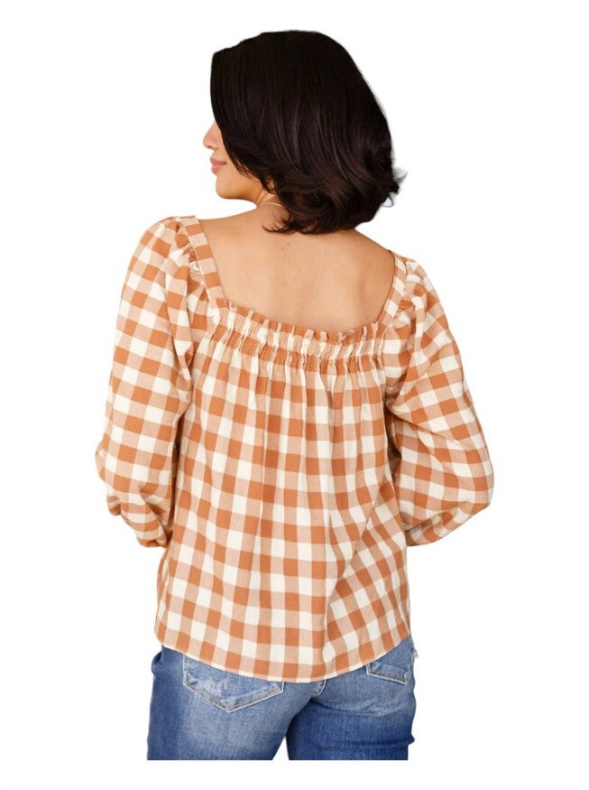ONE FINE AFTERNOON TOP, Caramel / Brown, alternate image number null