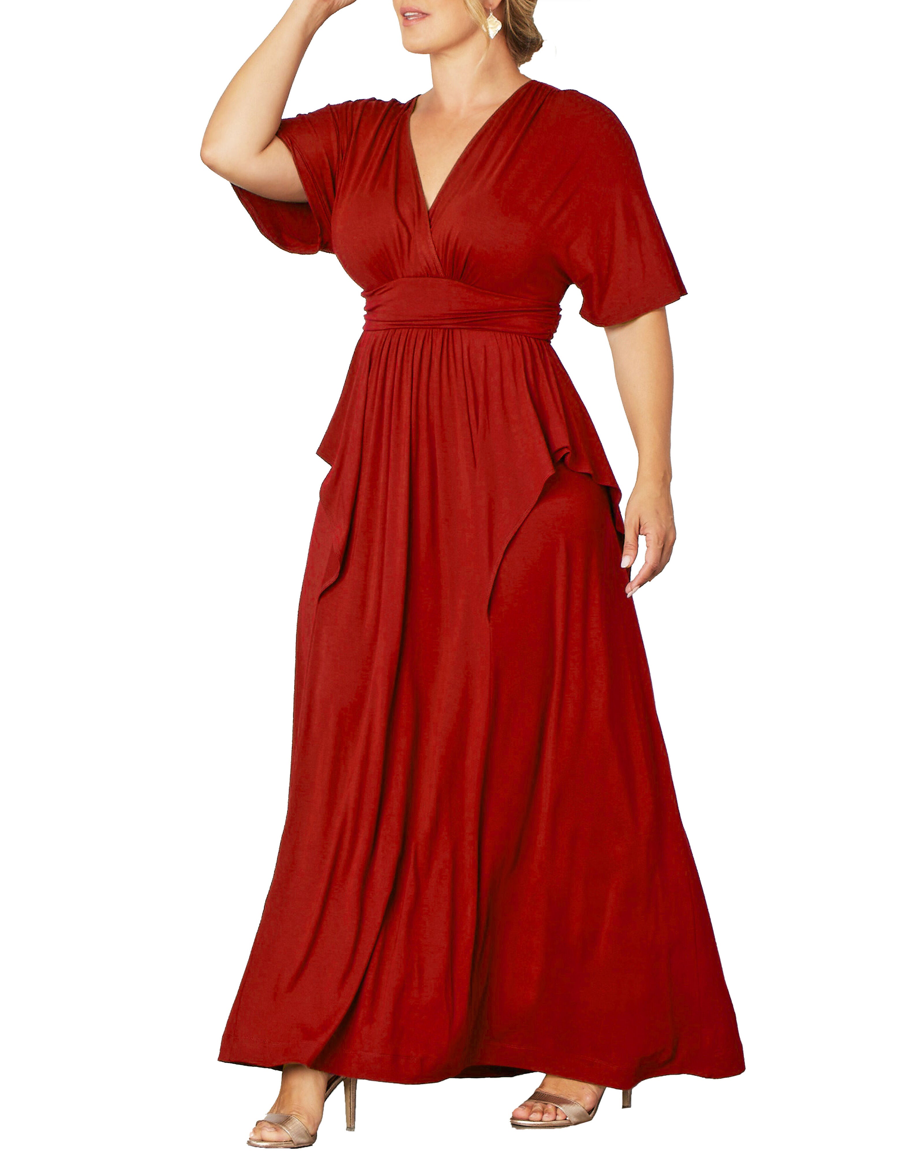 Indie Flair Maxi Dress, TOMATO RED / Red, alternate image number 3
