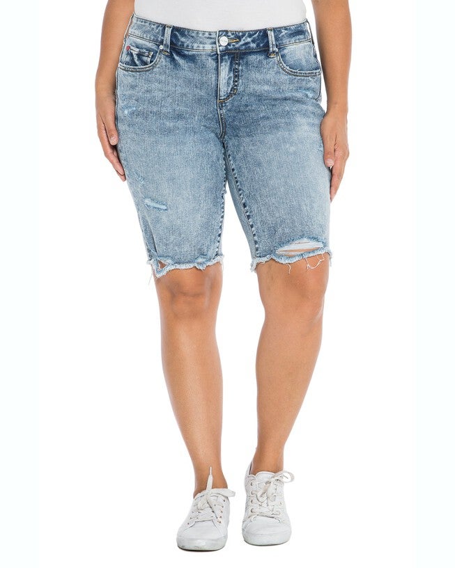 Frayed Hem Bermuda - Flow, FLO / Light Wash, alternate image number null