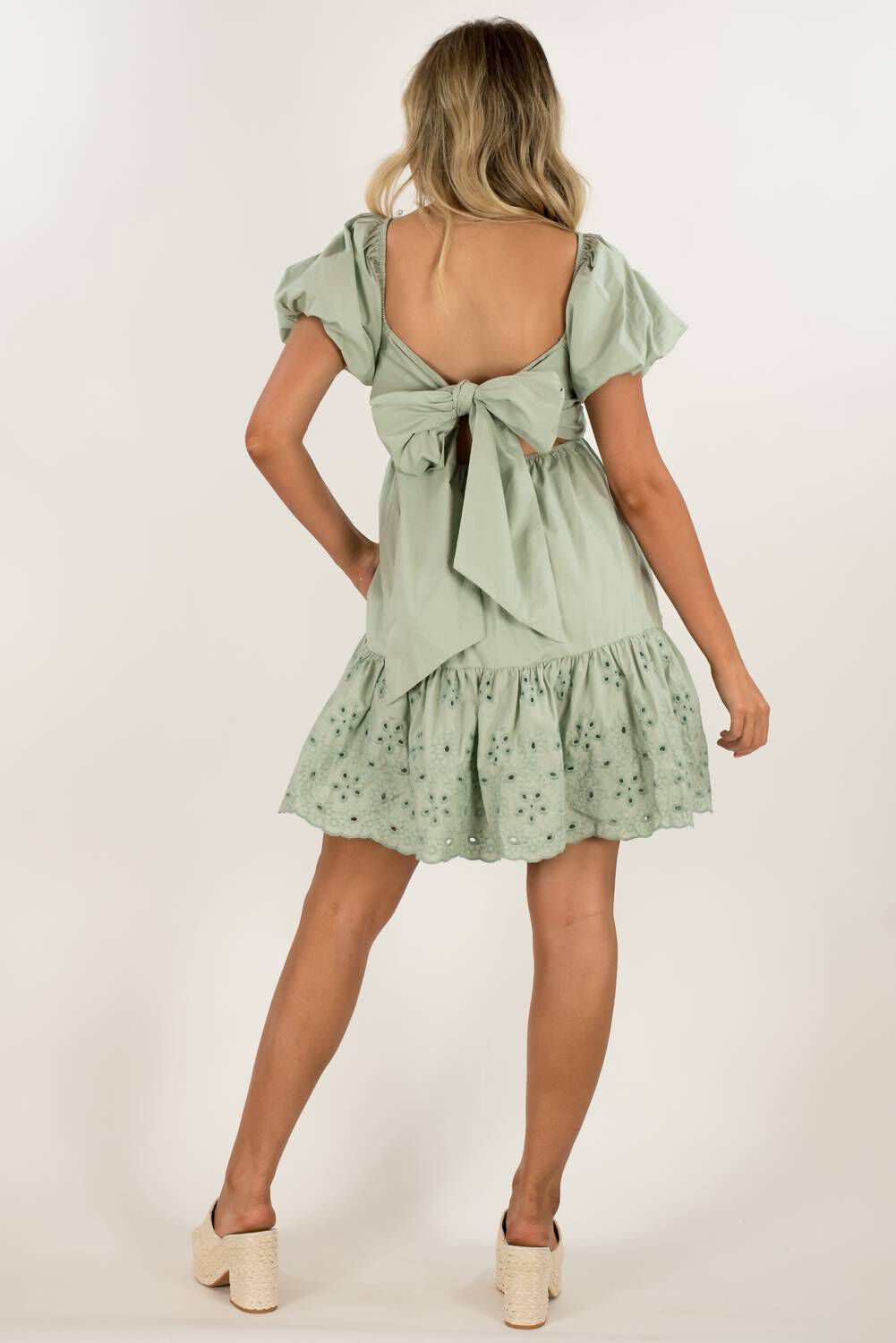 KALANI MINI DRESS IN SEAFOAM, Seafoam / Light Green, alternate image number 3