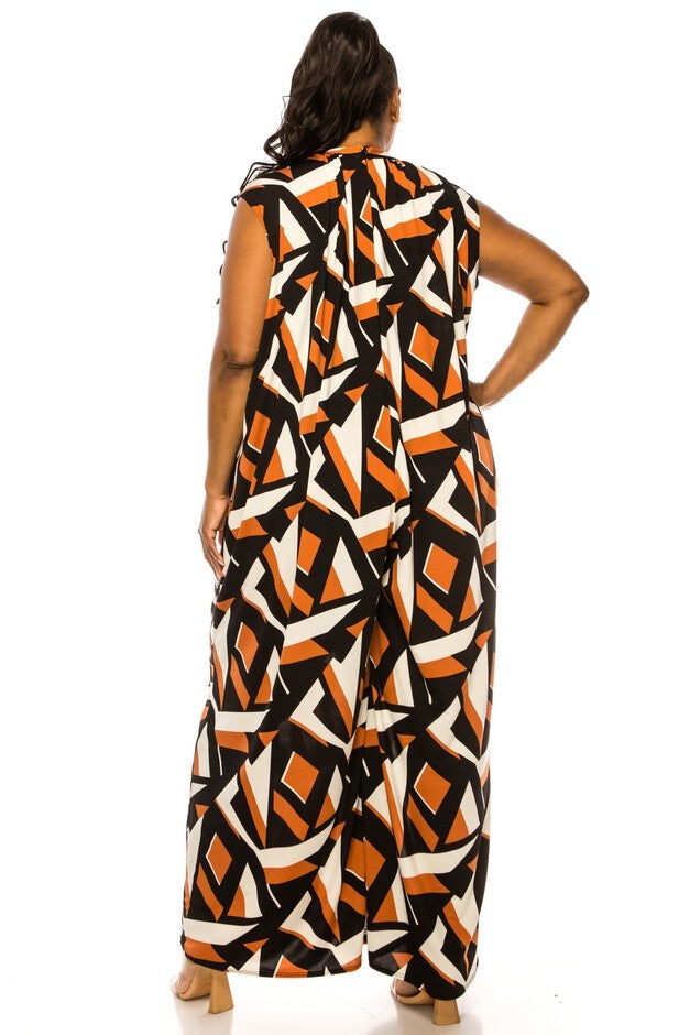 MAKAYLA SLEEVELESS POCKET JUMPSUIT, Rust Black / Black, alternate image number 1