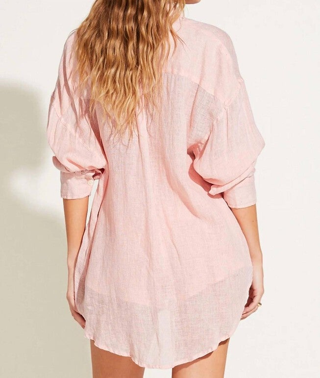 Tallows Linen Short In Coral, , alternate image number null