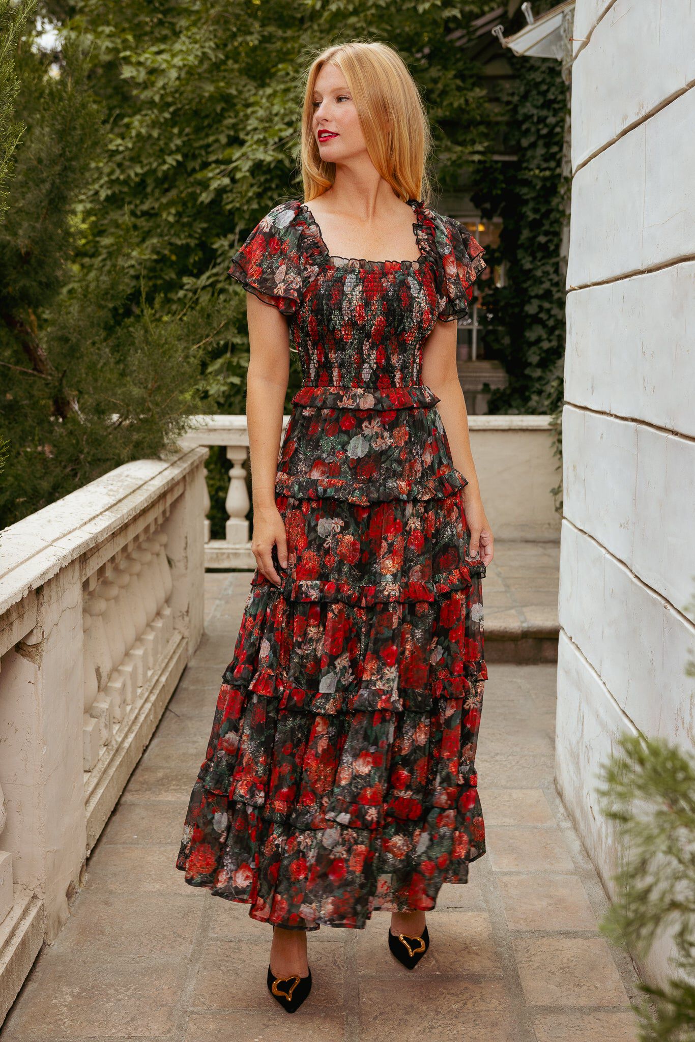 Winnie Dress, Midnight Rose / Black, alternate image number 2