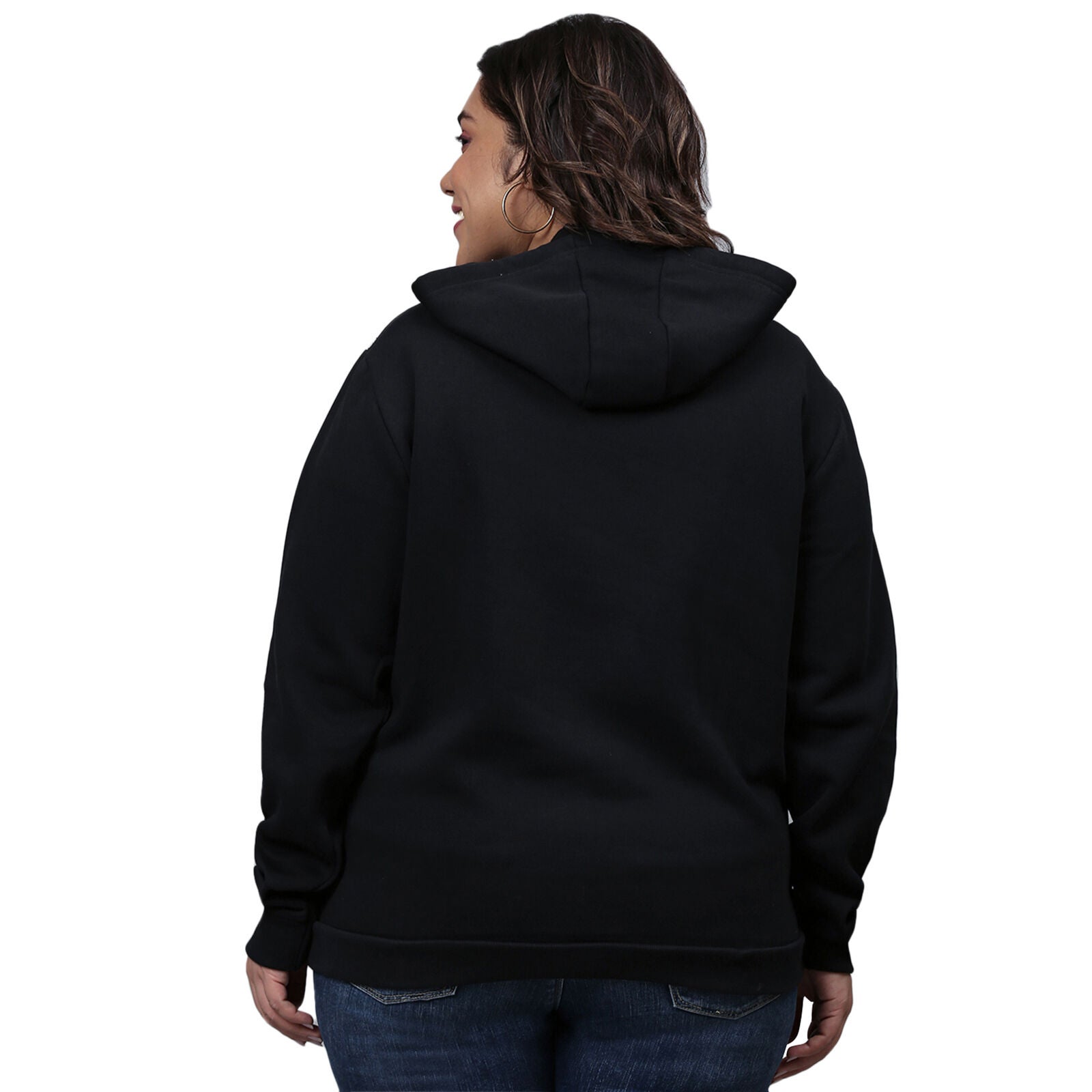 Black Hooded "Offline Society" Printed Sweatshirt, Black / Black, alternate image number 1
