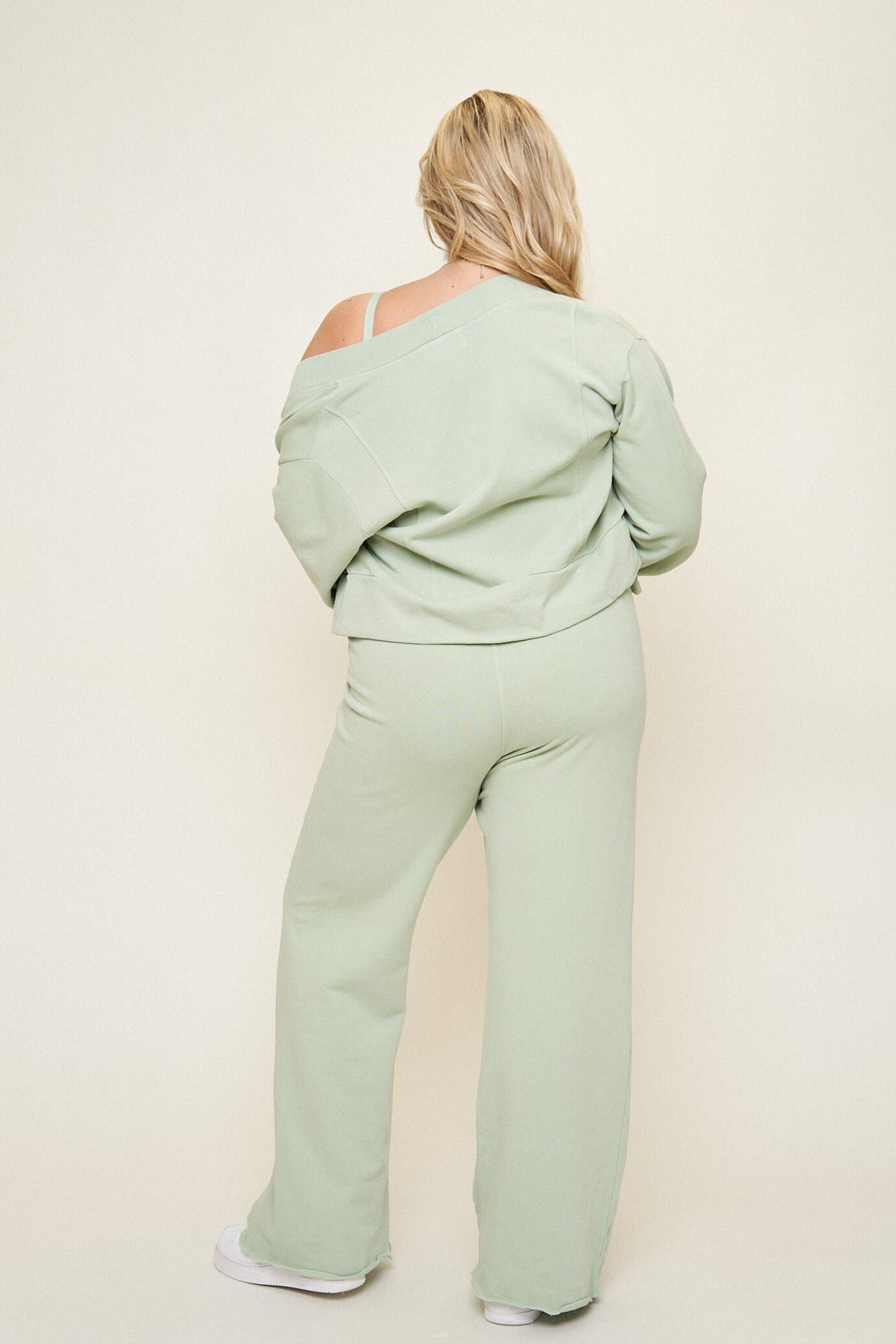 Camilla French Terry Pant, Sage / Sage Green, alternate image number 2