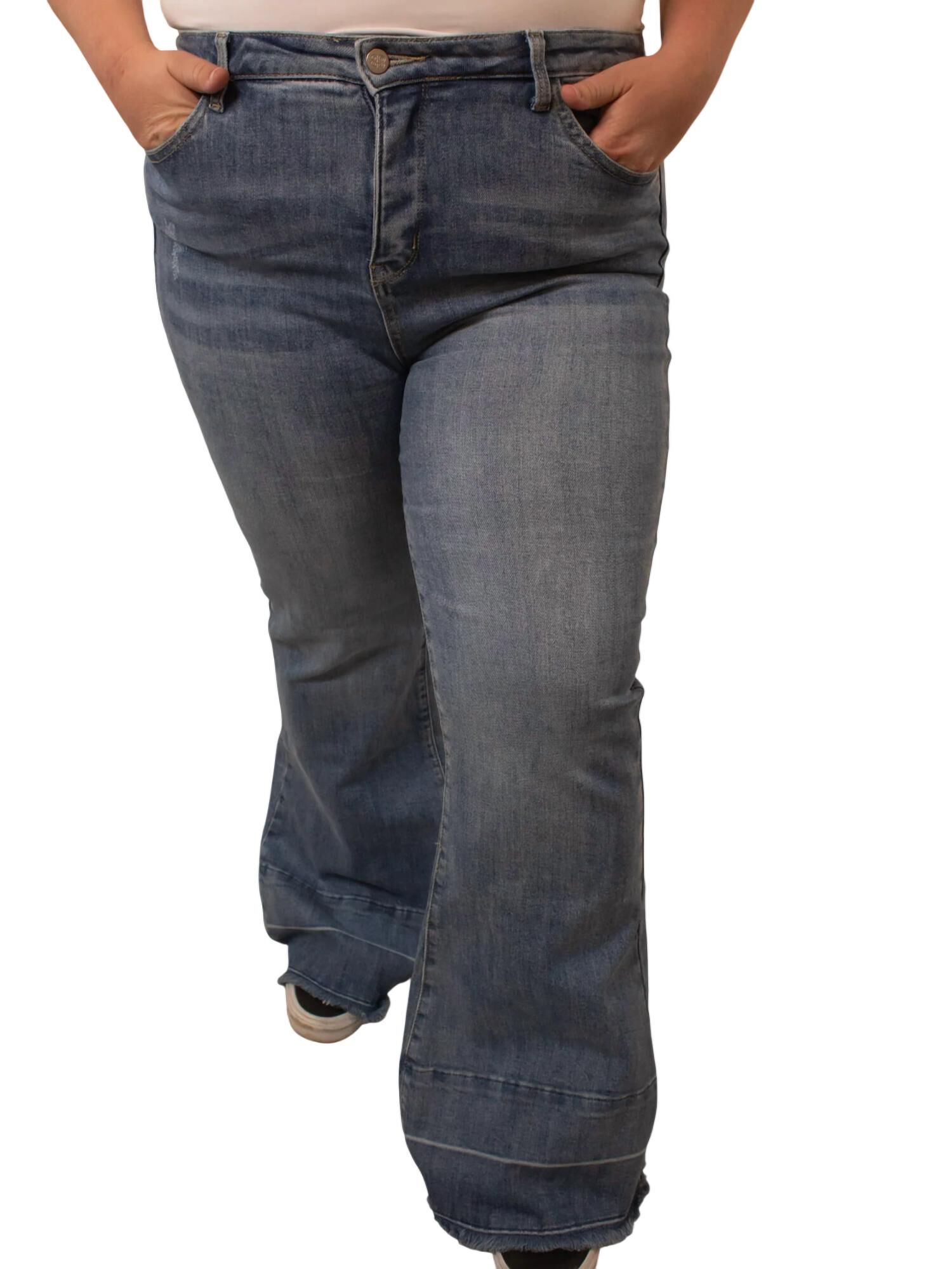 TUMMY CONTROL JEAN WITH RAW SHADOW HEM, Medium Wash / Medium Wash, hi-res image number 0