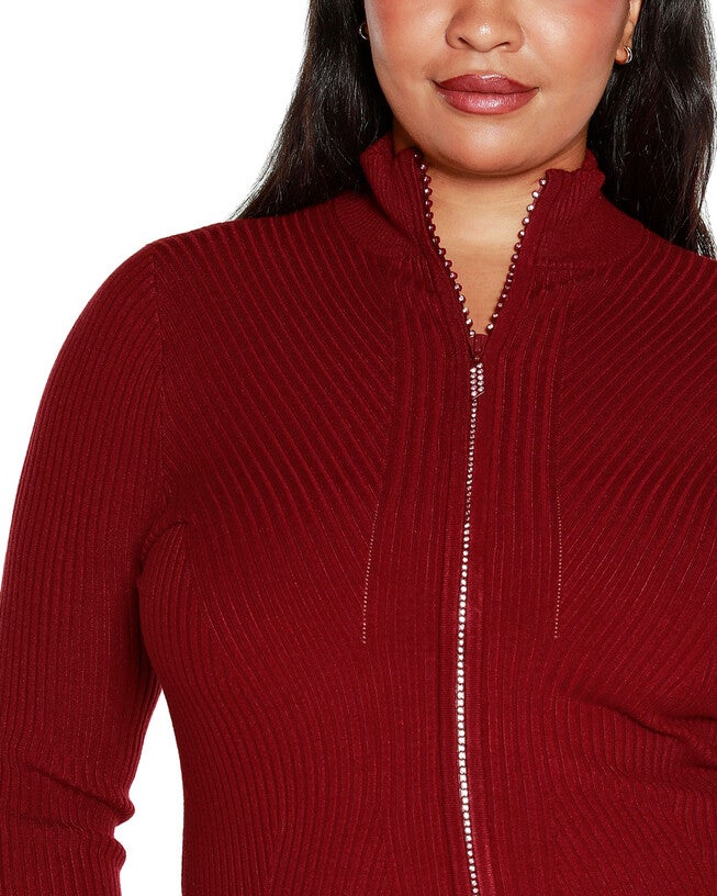 Plus Size Chain Detail Shrug Cardigan Sweater, White / White, alternate image number null