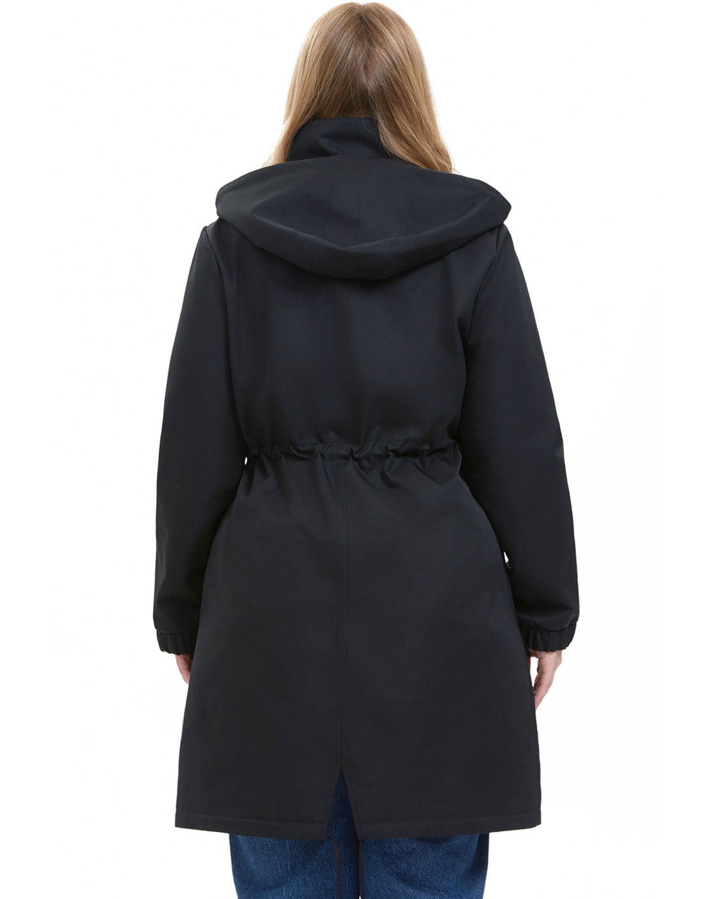Hooded A-Line Raincoat, Black, alternate image number 5