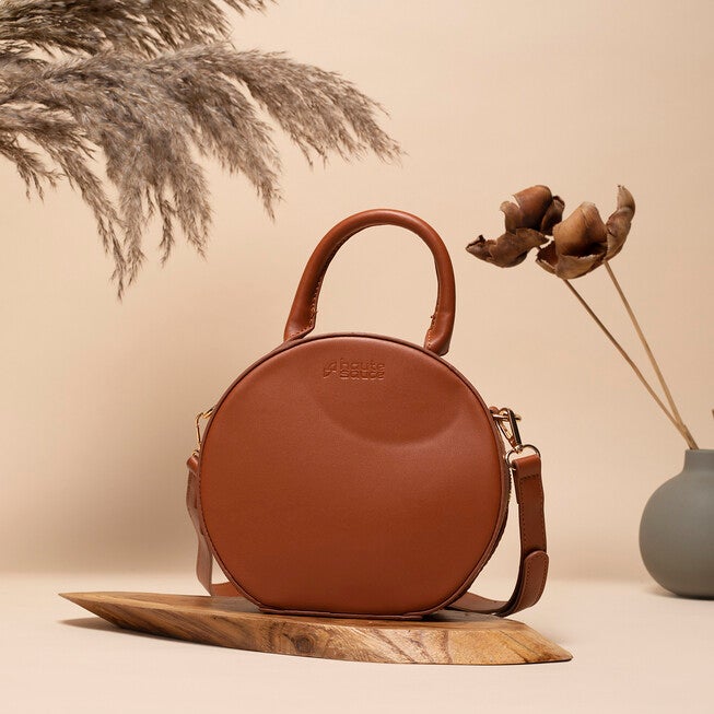 Haute Sauce Women's Circular Handbag, Brown / Brown, alternate image number null