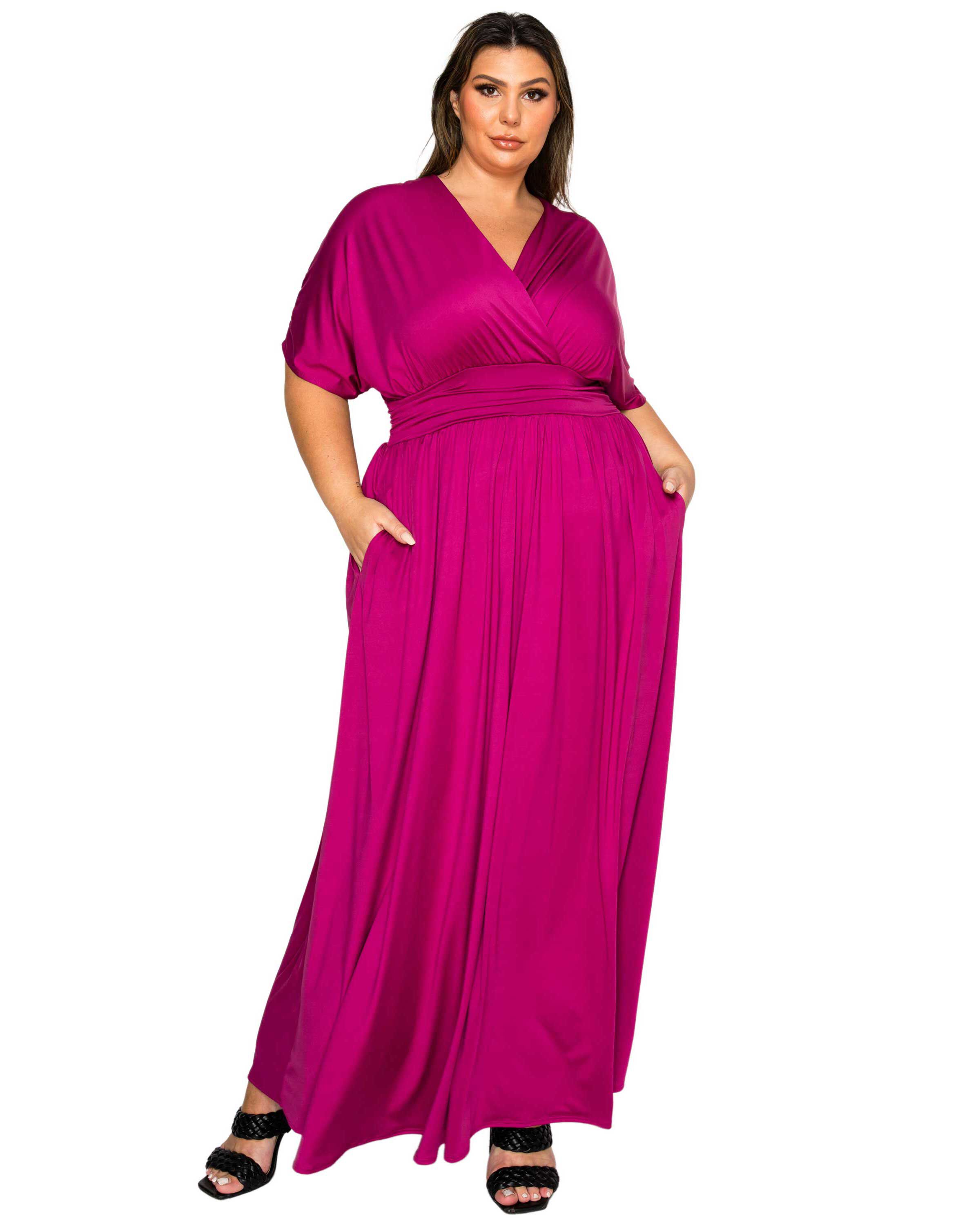 Raffi Empire Waist Pocket Dress, Magenta / Magenta, hi-res image number 0