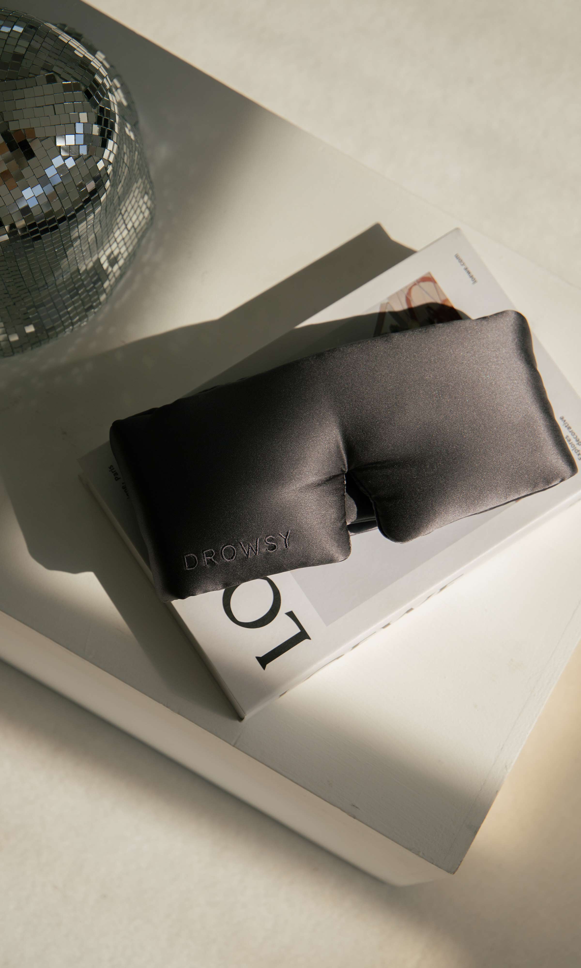 Eyelash Protecting Silk Sleep Mask, Moonlight Shadow / Charcoal Grey, alternate image number 3